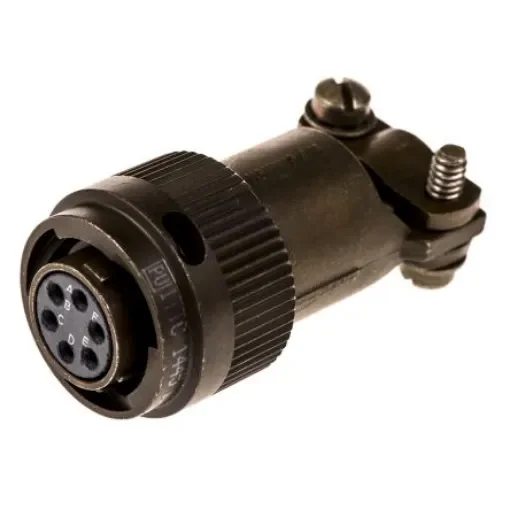 ITT Cannon, KPT, Copper Alloy 6 Way Cable Mount MIL Spec Circular Connector Plug, Socket Contacts,Shell Size 10, - KPT06F10-6S product image