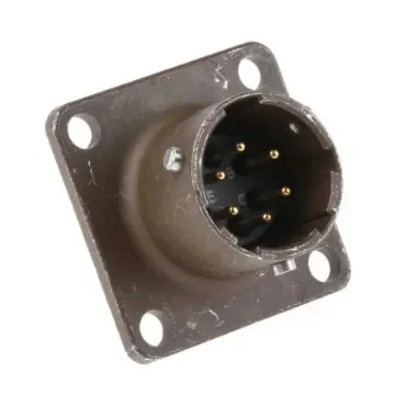 ITT Cannon, KPT, Copper Alloy 6 Way Box Mount MIL Spec Circular Connector Receptacle, Pin Contacts,Shell Size 10, - KPT02E10-6P product image