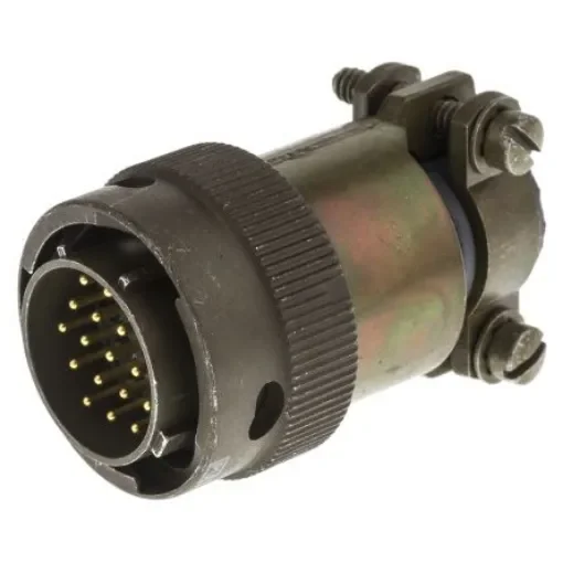 ITT Cannon, KPT, Copper Alloy 19 Way Cable Mount MIL Spec Circular Connector Plug, Pin Contacts,Shell Size 14, Bayonet - KPT06F14-19P product image