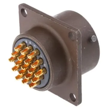 ITT Cannon, KPT, Copper Alloy 19 Way Box Mount MIL Spec Circular Connector Receptacle, Pin Contacts,Shell Size 14, - KPT02E14-19P product image