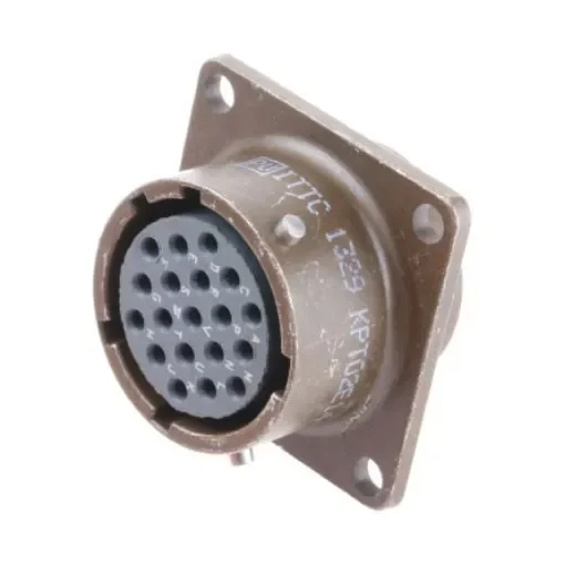 ITT Cannon, KPT, Copper Alloy 19 Way Box Mount MIL Spec Circular Connector Receptacle, Socket Contacts,Shell Size 14, - KPT02E14-19S product image