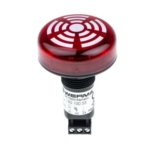 Werma 150 Series Red Buzzer Beacon, 24 V, IP65, Panel Mount, 80dB at 1 Metre - 150.100.55 product image