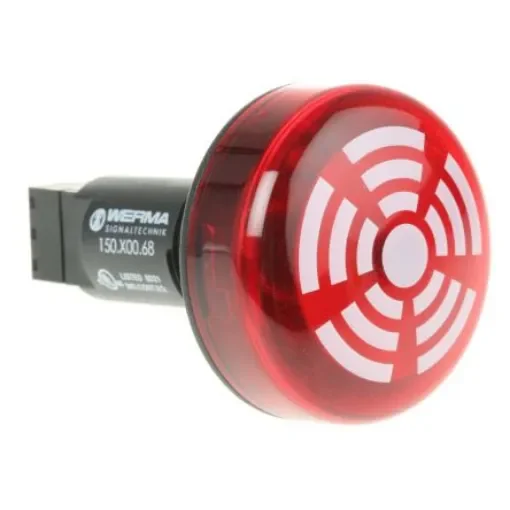 Werma 150 Series Red Buzzer Beacon, 230 V ac, IP65, Panel Mount, 80dB at 1 Metre - 150.100.68 product image