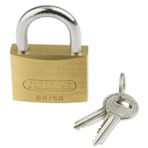 ABUS Key Weatherproof Brass, Steel Padlock, Keyed Alike, 8mm Shackle, 50mm Body - XR006050K2 product image