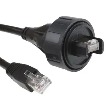 Bulgin, 3m Cat5e, Black RJ45 to Male RJ45 Male, S/FTP Shielded, Terminated PUR Sheath - PX0837/3M00 product image