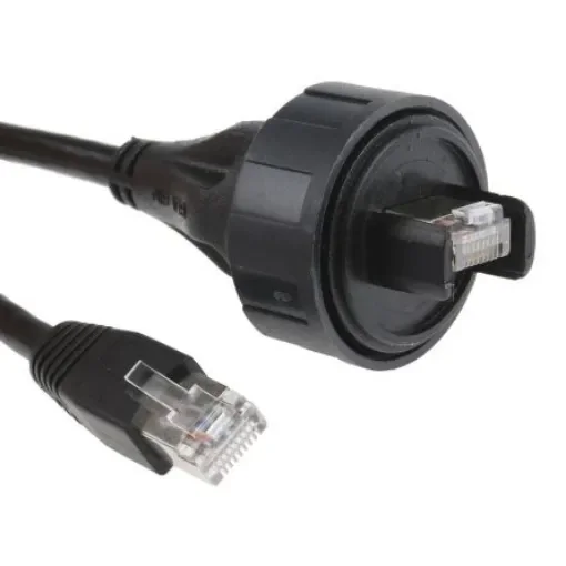 Bulgin, 3m Cat5e, Black RJ45 to Male RJ45 Male, S/FTP Shielded, Terminated PUR Sheath - PX0837/3M00 product image