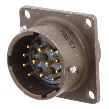 ITT Cannon, KPT, Copper Alloy 12 Way Box Mount MIL Spec Circular Connector Receptacle, Pin Contacts,Shell Size 14, - KPT02E14-12P product image