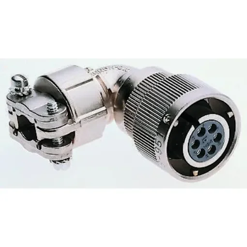 ITT Cannon, CA-COM, Copper Alloy Right Angle 6 Way Cable Mount MIL Spec Circular Connector Plug, Socket Contacts,Shell - CA08COM-E14S-6S-B product image