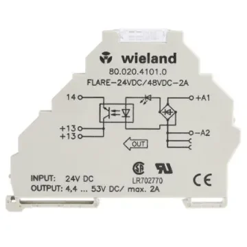 Wieland flare Series Solid State Relay, 2 A Load, DIN Rail Mount, 53 V Load, 53 V Control - 80.020.4101.0 product image