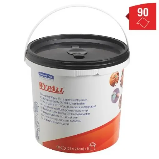 Kimberly Clark WypAll Wet Multi-Purpose Wipes, Bucket of 90, 305 x 305mm - 7775 product image