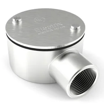 RS PRO Terminal Box, Conduit Fitting, 25mm Nominal Size, 316 Stainless Steel, Silver IP67 rating - 4711237 product image