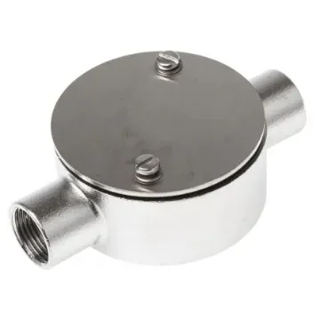 RS PRO Through Box, Conduit Fitting, 20mm Nominal Size, 316 Stainless Steel, Silver IP67 rating - 4711243 product image