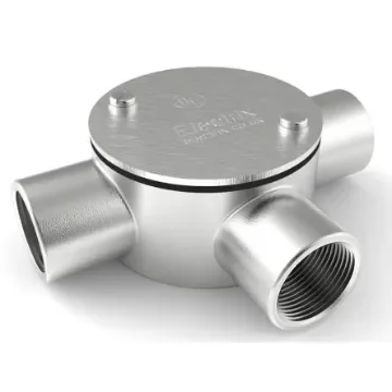 RS PRO 3 Way Tee Box, Conduit Fitting, 25mm Nominal Size, 316 Stainless Steel, Silver IP67 rating - 4711293 product image