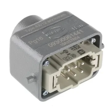 HARTING Panel Kit, 6 Way, 16A, Male, Han E, 500 V - 09300061441+09330062601 product image