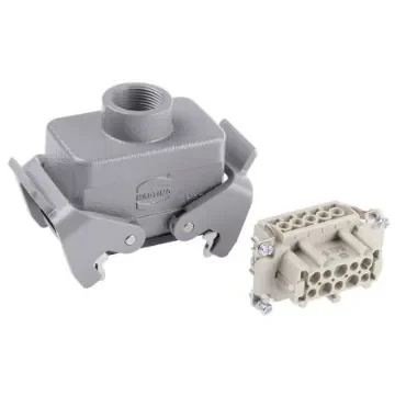 HARTING Panel Feed Through Set, 10 Way, 16A, Female, Han E, 500 V - 09300101731+09330102701 product image