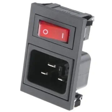 Bulgin C20 Snap-In IEC Connector Male, 16A, 250 V - BZV49/Z0000/71 product image