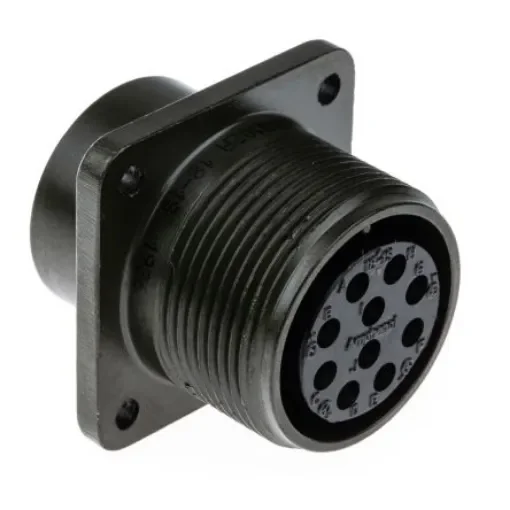 Amphenol Industrial, MS3102A, Copper Alloy 10 Way Box Mount MIL Spec Circular Connector Receptacle, Socket - MS3102A-18-1S product image
