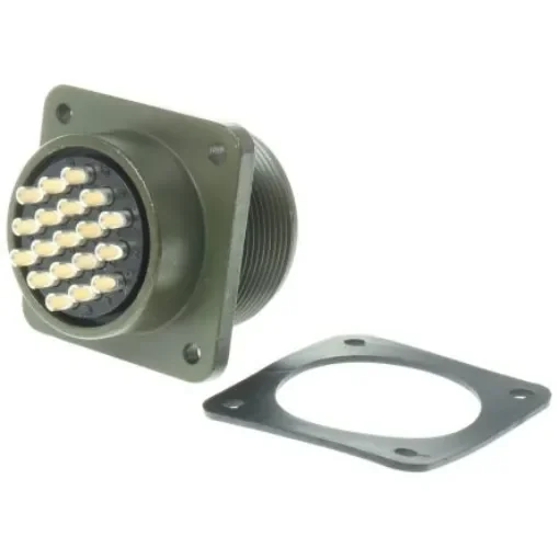 Amphenol Industrial, MS3102A, Copper Alloy 19 Way Box Mount MIL Spec Circular Connector Receptacle, Pin Contacts,Shell - MS3102A-22-14P product image