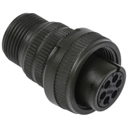 Amphenol Industrial, MS3106A, Copper Alloy 6 Way Cable Mount MIL Spec Circular Connector, Socket Contacts,Shell Size - MS3106A-14S-6S product image