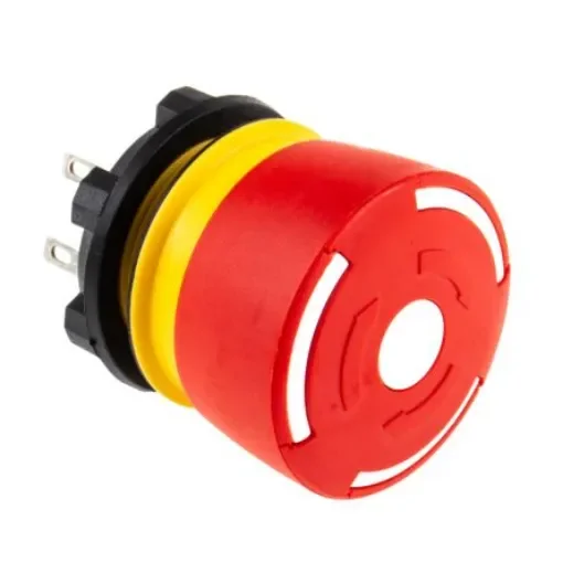 EAO 84 Series Twist Release Emergency Stop Push Button, Panel Mount, 22.5mm Cutout, 1 NO + 1 NC, IP65 - 84-5030.0020 product image