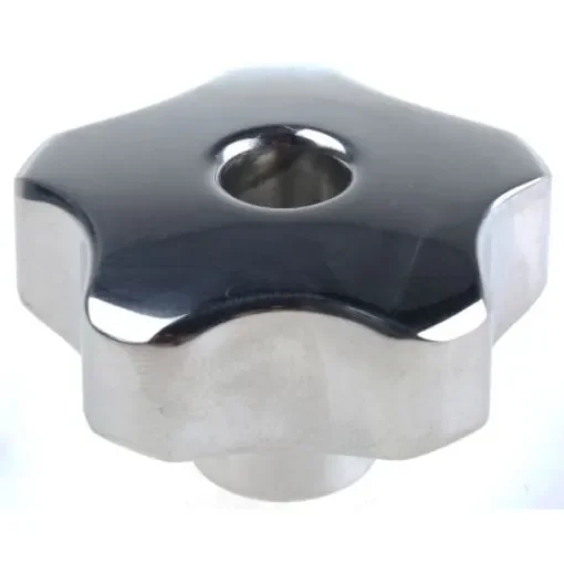 RS PRO Silver Multiple Lobes Clamping Knob, M10, Threaded Through Hole - 478387 product image