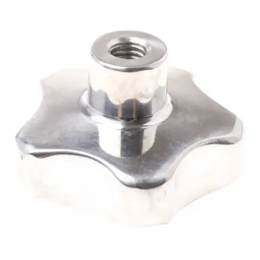 RS PRO Silver Multiple Lobes Clamping Knob, M10, Threaded Hole - 478501 product image