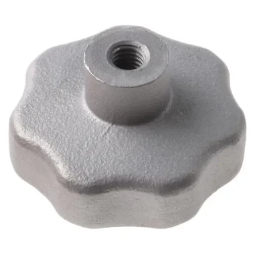 RS PRO Silver Multiple Lobes Clamping Knob, M6, Threaded Hole - 478630 product image