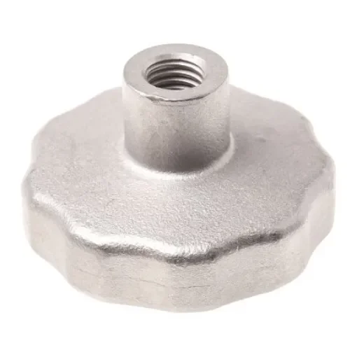 RS PRO Silver Multiple Lobes Clamping Knob, M12, Threaded Hole - 478973 product image