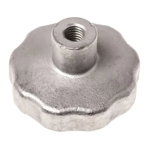 RS PRO Silver Multiple Lobes Clamping Knob, M10, Threaded Hole - 478977 product image