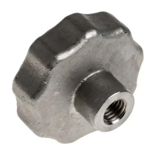 RS PRO Silver Multiple Lobes Clamping Knob, M10, Threaded Through Hole - 478989 product image