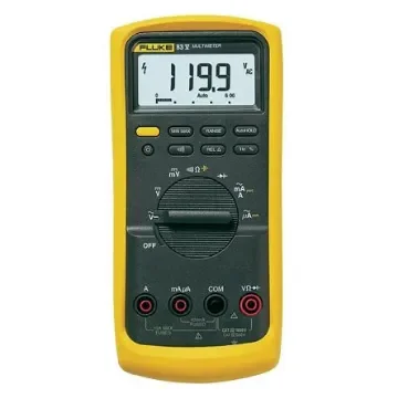 Fluke 83 Handheld Digital Multimeter, True RMS, 10A ac Max, 10A dc Max, 1000V ac Max - FLUKE 83V product image