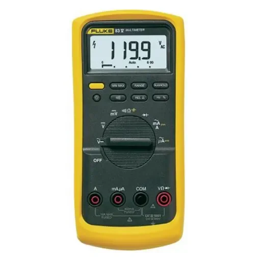 Fluke 83 Handheld Digital Multimeter, True RMS, 10A ac Max, 10A dc Max, 1000V ac Max - FLUKE 83V product image