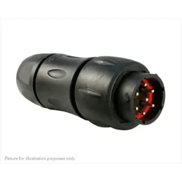 Souriau Sunbank by Eaton Circular Connector, 7 Contacts, In-line, M14 Connector, Plug, Male, IP68, IP69K, UTS Series - UTS1JC147PSCR product image