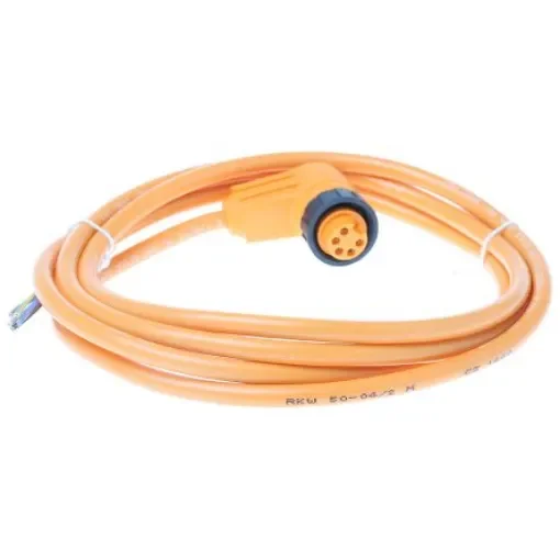 Pepperl + Fuchs Right Angle Female 5 way 7/8 in Circular to Unterminated Sensor Actuator Cable, 2m - V95-W-2M-PVC product image