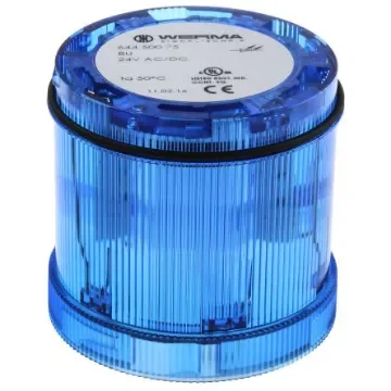 Werma 644 Series Blue Steady Effect Beacon Unit, 24 V dc, LED Bulb, AC, DC, IP65 - 644.500.75 product image