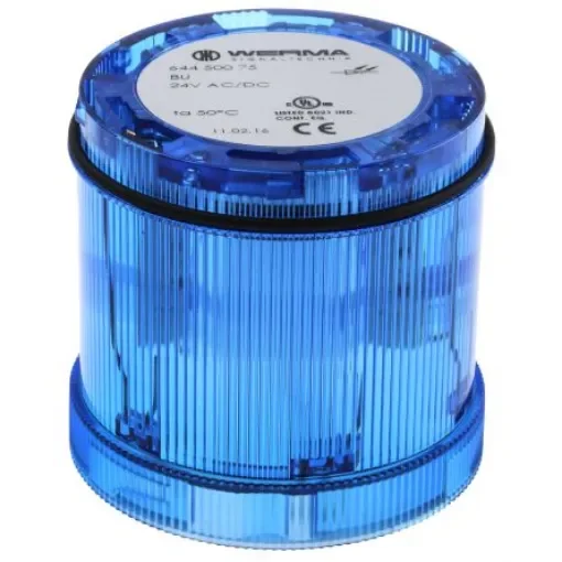 Werma 644 Series Blue Steady Effect Beacon Unit, 24 V dc, LED Bulb, AC, DC, IP65 - 644.500.75 product image