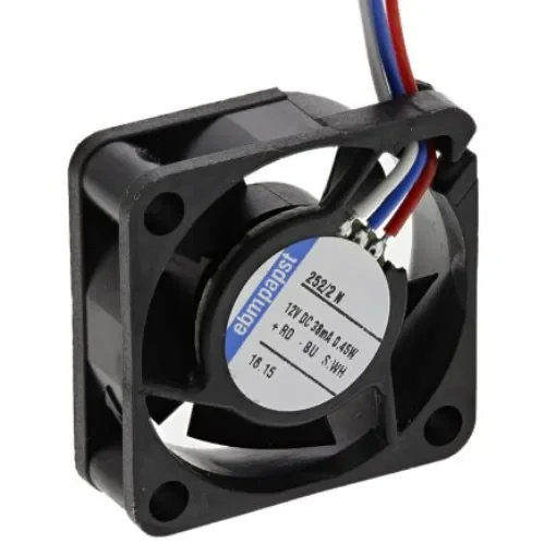 ebm-papst 250 Series Axial Fan, 12 V dc, DC Operation, 3.4m³/h, 500mW, 25 x 25 x 8mm - 252/2N product image