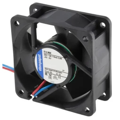 ebm-papst 600 N Series Axial Fan, 24 V dc, DC Operation, 43m³/h, 2.5W, 60 x 60 x 25mm - 614NGH product image