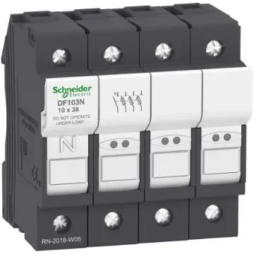 Schneider Electric 32A Rail Mount Fuse Holder for 10 x 38mm Fuse, 3P+N, 690V ac - DF103N product image