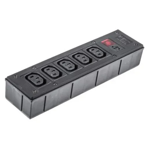 Bulgin IEC C13 5 Gang Power Distribution Unit, Filtered, 250 V ac, Fused - PXD301/550/01/1 product image