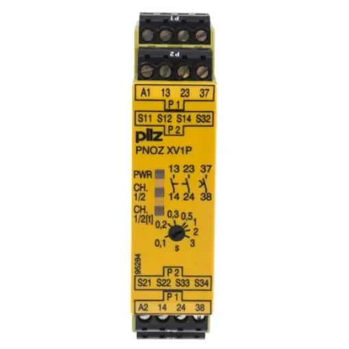 Pilz PNOZ X PNOZ XV1P Emergency Stop Safety Relay, 24V dc, Single/Dual-Channel, 2 Safety Contacts - 777601 product image