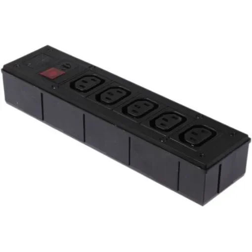 Bulgin IEC C13 5 Gang Power Distribution Unit, No, 10A, 250 V ac, Fused - PXD301/050/01/1 product image