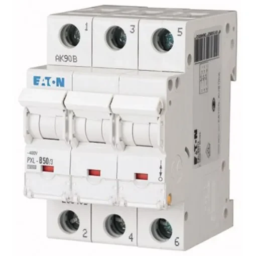 Eaton xPole PXL, S200 MCB, 3P, 50A Curve C, 400V AC, 48V DC, 10 kA Breaking Capacity - 236431 PXL-C50/3 product image