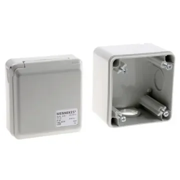 MENNEKES IP44 Grey Wall Mount 3P Socket, Rated At 16A, 230 V - 4102 product image