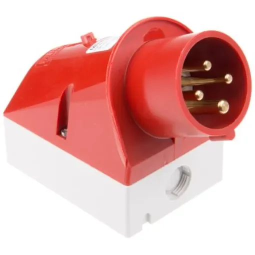 MENNEKES IP44 Red Wall Mount 4P 25 ° Industrial Power Plug, Rated At 16A, 400 V - 336 product image