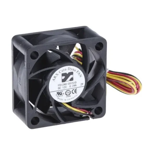 ARX CeraDyna Series Axial Fan, 12 V dc, DC Operation, 21.6m³/h, 2.04W, 170mA Max, 40 x 40 x 20mm - FD1240-C0151D2AL product image