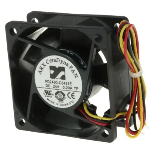 ARX CeraDyna Series Axial Fan, 24 V dc, DC Operation, 59.6m³/h, 4.8W, 200mA Max, 60 x 60 x 25mm - FD2460-C3451E2AL product image
