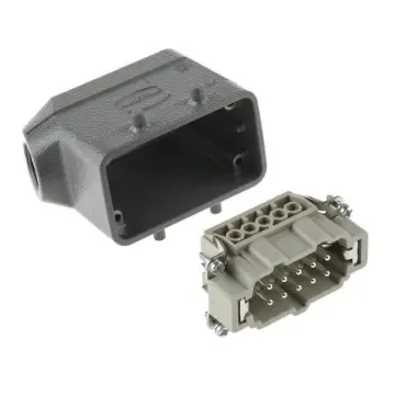 HARTING Connector Set, 10 Way, 16A, Male, Han E, 500 V - 09330102601+19300101520 product image