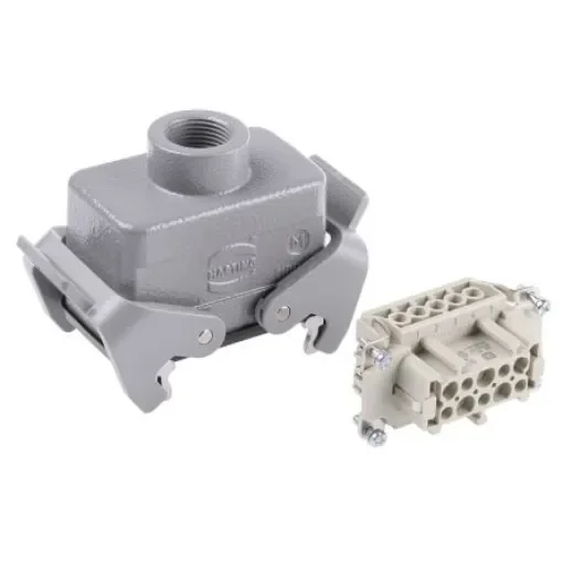 HARTING Connector Set, 10 Way, 16A, Female, Han E, 500 V - 09330102701+19300101730 product image