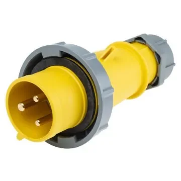MENNEKES, AM-TOP IP67 Yellow Cable Mount 3P Industrial Power Plug, Rated At 32A, 110 V - 289RS product image